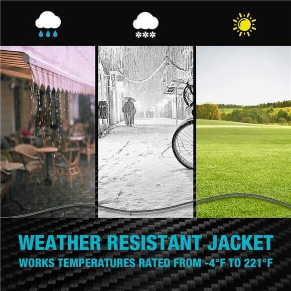 Extension Cord, 50 ft Outdoor Extension Cord with Multiple Outlets, Black - Picture 3 of 7